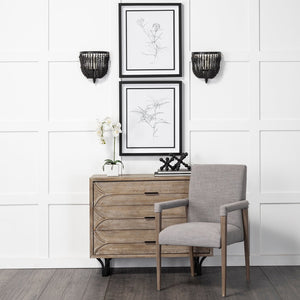 Mercana Carollan Geometric Wood Ball Jack Sculpture – Modern Rustic Accent for Home Decor and Display Black Wood | 7H 68670