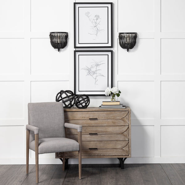 Mercana Earnhardt II Large Statement Orb - Handcrafted Metal and Wooden Bead Decor for Modern Interiors 68679