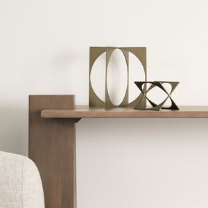 Mercana Lima Geometric Decorative Object in Antiqued Gold Finish – Modern Accent for Stylish Interiors Gold Metal | 6H 68661