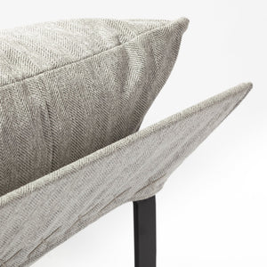 Mercana Guilia Modern Lounge Chair with Plush Cushion and Sturdy Metal Frame for Stylish Comfort & Durability Frost Gray Fabric | Black Metal 69003