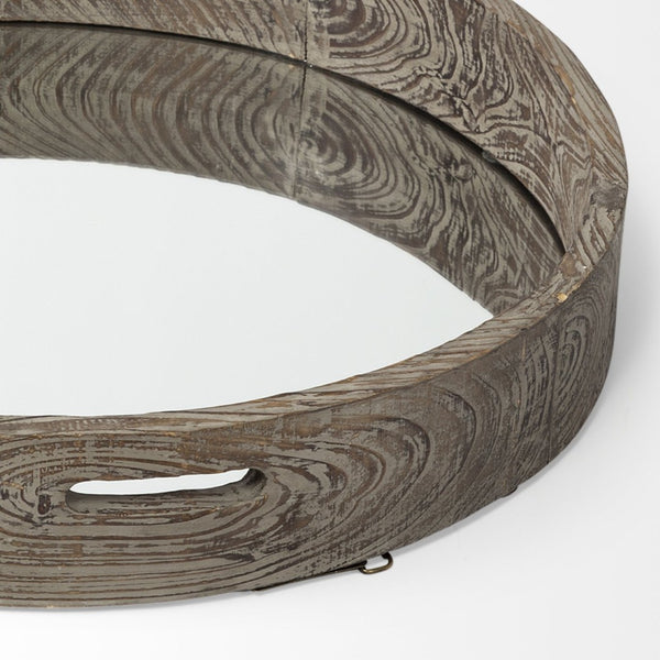 Mercana Whittier Versatile Reclaimed Wood Tray - Rustic Decor & Functional Serving Solution for Your Home Brown Wood | Mirror | 28W 37169