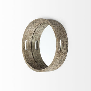 Mercana Whittier Versatile Reclaimed Wood Tray - Rustic Decor & Functional Serving Solution for Your Home Brown Wood | Mirror | 20W 37168