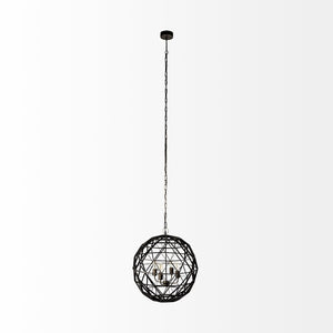 Mercana Dyson Triangular Orb Chandelier - Modern Industrial Four-Bulb Fixture for Stylish Ambient Lighting 67956