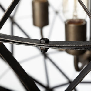 Mercana Dyson Triangular Orb Chandelier - Modern Industrial Four-Bulb Fixture for Stylish Ambient Lighting 67956