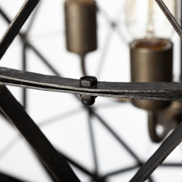 Mercana Dyson Triangular Orb Chandelier - Modern Industrial Four-Bulb Fixture for Stylish Ambient Lighting 67956