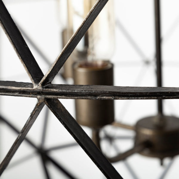 Mercana Dyson Triangular Orb Chandelier - Modern Industrial Four-Bulb Fixture for Stylish Ambient Lighting 67956