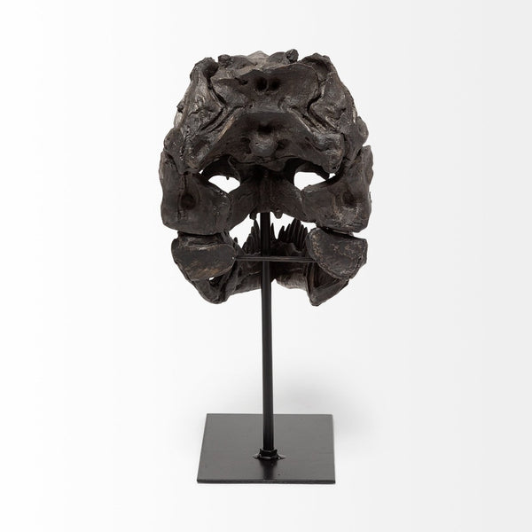 Mercana Lagrane Tyrannosaurus Rex Skull Replica - Stunning Fossilized Décor for Unique Themed Spaces Brown Resin | 12H 67025