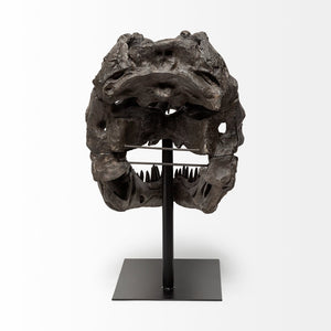Mercana Lagrane Tyrannosaurus Rex Skull Replica - Stunning Fossilized Décor for Unique Themed Spaces Brown Resin | 20H 57430