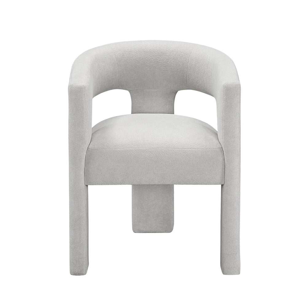 English Elm Modern Plush Bouclé Side Chairs Set of 2 — Curved Minimalist Design, Plywood Frame, Fully Assembled Comfort Light Gray 30 L x 24.5 W x 35 H B011P355864