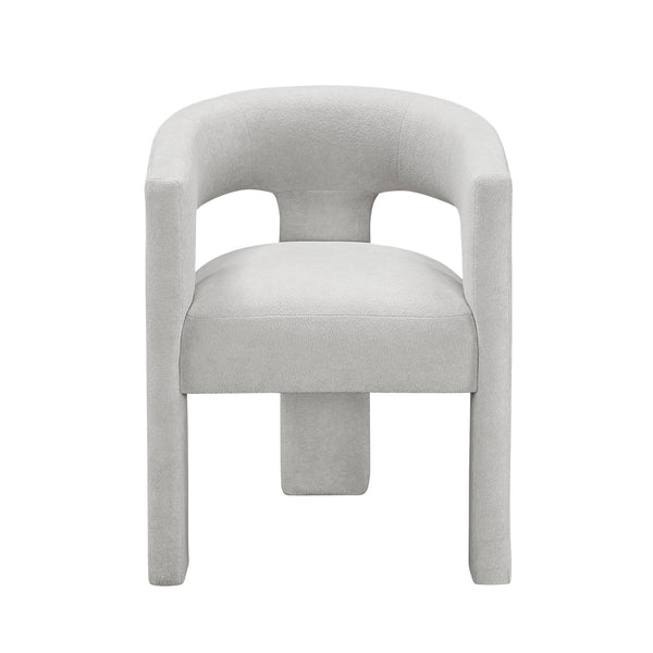 English Elm Modern Plush Bouclé Side Chairs Set of 2 — Curved Minimalist Design, Plywood Frame, Fully Assembled Comfort Light Gray 30 L x 24.5 W x 35 H B011P355864