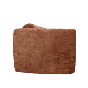 English Elm 140" Curved Sectional Sofa Plush Lamb Wool Upholstery 3 Piece Modular Living Room Set Orange N767P384981G