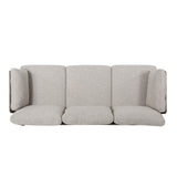 Christopher Knight Home® - Noble House - Carvel Mid-Century Modern 3 Seater Wood Frame Sofa, Light Gray, Gray, and Black