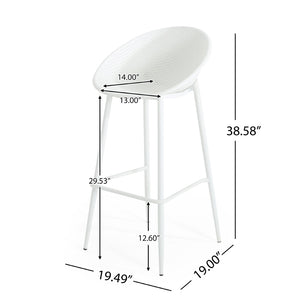 English Elm Gable Outdoor Barstools Set of 2 Iron Framed Resin Mesh Patio Counter Seating N775P176689W