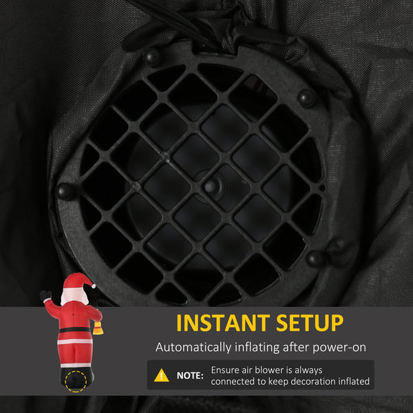 English Elm Homcom 8Ft Inflatable Santa Claus With Bell - Led Yard Decoration For Holiday Cheer & Easy Setup W2225P249957