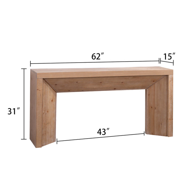 English Elm 62" Modern Rustic Console Table – 62in Slim Engineered Wood Entryway Table for Hallway, Sofa, Decor Storage, Durable Finish W2729P270754