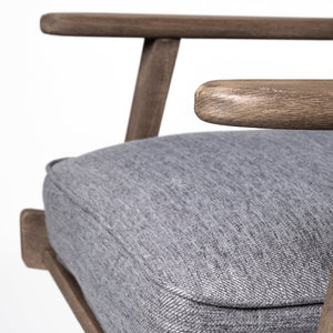 Mercana Olympus Accent Chair - Mid-Century Modern Comfort with Durable Wooden Frame for Stylish Interiors Castlerock Gray Fabric | Brown Wood 68727