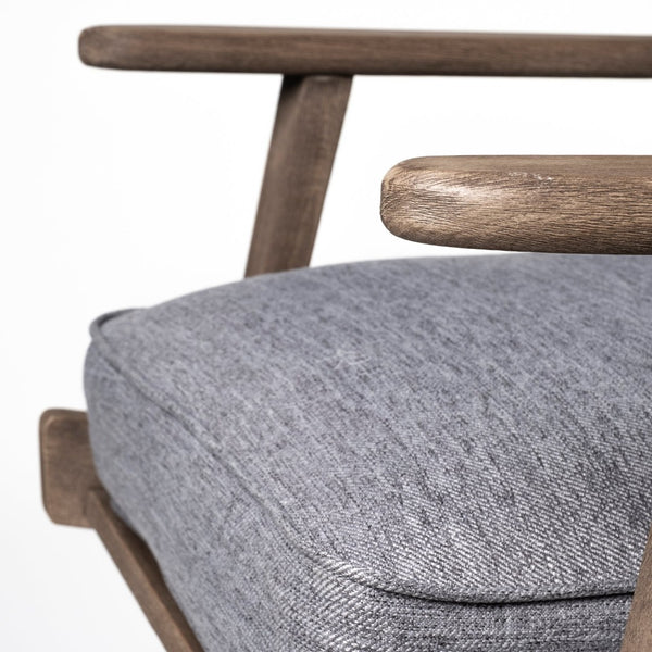 Mercana Olympus Accent Chair - Mid-Century Modern Comfort with Durable Wooden Frame for Stylish Interiors Castlerock Gray Fabric | Brown Wood 68727