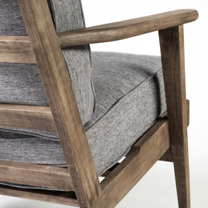 Mercana Olympus Accent Chair - Mid-Century Modern Comfort with Durable Wooden Frame for Stylish Interiors Castlerock Gray Fabric | Brown Wood 68727