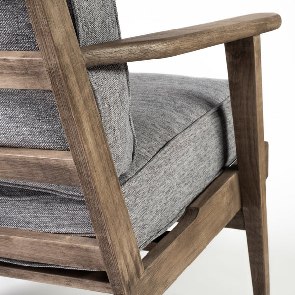Mercana Olympus Accent Chair - Mid-Century Modern Comfort with Durable Wooden Frame for Stylish Interiors Castlerock Gray Fabric | Brown Wood 68727