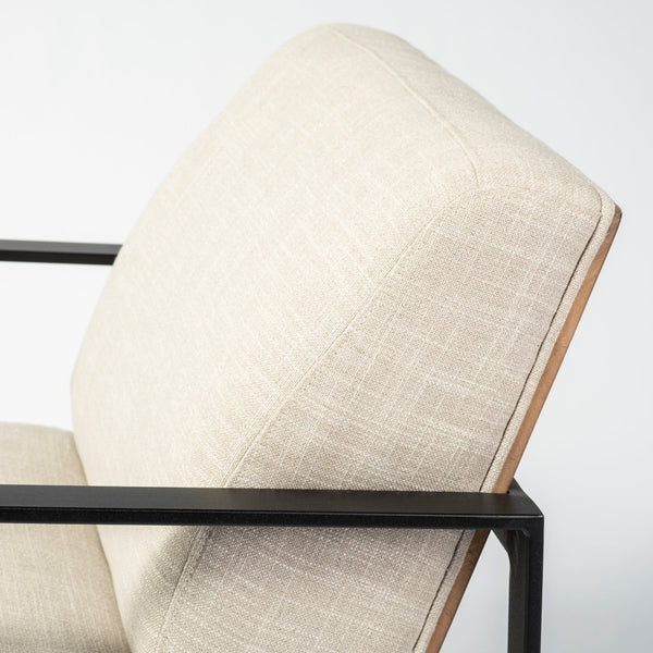 Mercana Stamford Modern Upholstered Accent Chair with Wood Back and Sturdy Metal Frame for Stylish Comfort 68760