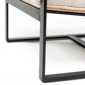 Mercana Stamford Modern Upholstered Accent Chair with Wood Back and Sturdy Metal Frame for Stylish Comfort 68760