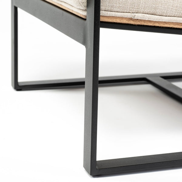 Mercana Stamford Modern Upholstered Accent Chair with Wood Back and Sturdy Metal Frame for Stylish Comfort 68760