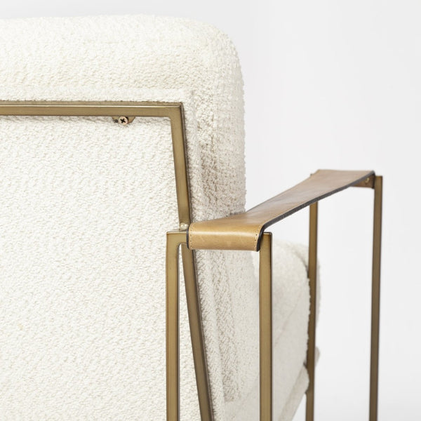 Mercana Watson Luxe Accent Chair: Plush Upholstered Comfort with Glamorous Metal Frame for Modern Spaces 69135