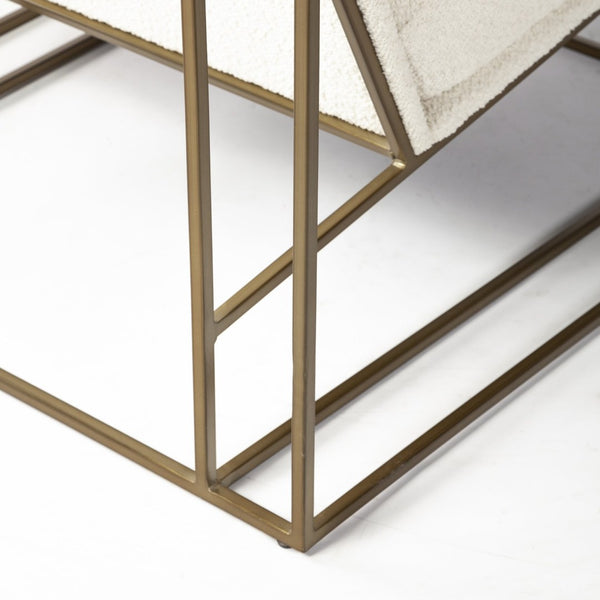 Mercana Watson Luxe Accent Chair: Plush Upholstered Comfort with Glamorous Metal Frame for Modern Spaces 69135