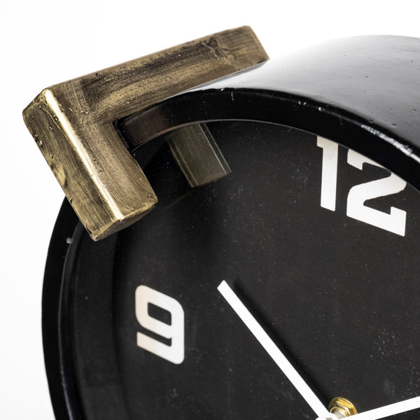 Mercana Agar Elegant Round Table Clock - Mid-Century Modern Design with Gold Accents for Any Space 68732