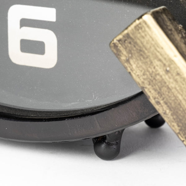 Mercana Agar Elegant Round Table Clock - Mid-Century Modern Design with Gold Accents for Any Space 68732