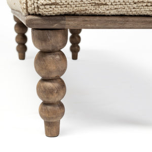 Mercana Alder Elegant Upholstered Accent Bench with Mango Wood Base - Ideal for Global and Coastal Decor 68744