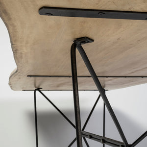 Mercana Papillion Handcrafted Acacia Wood Dining Table with Unique Live Edge and Stylish Metal Base Design 68752-AB