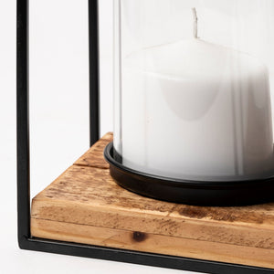 Mercana Leopold Elegant Candle Holders for Modern Decor - Stylish Ambiance with Wood and Glass Accents 68789