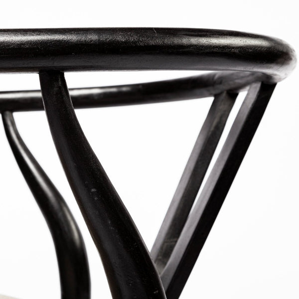 Mercana Trixie Elegant Dining Chair with Sculpted Wood Frame - Mid-Century Modern Comfort for Your Home Beige Fabric | Black Wood 68865