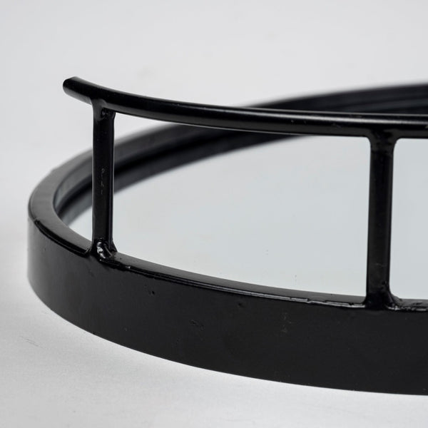 Mercana Ansel Oval Serving Tray – Elegant Modern Design with Mirrored Glass Base & Easy Grip Handles 68984