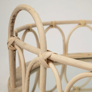 Mercana Leona Elegant Woven Mirrored Base Nesting Trays for Stylish Serving and Organizing in Any Space 68994