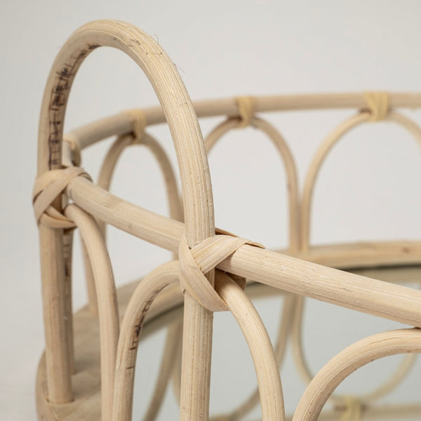 Mercana Leona Elegant Woven Mirrored Base Nesting Trays for Stylish Serving and Organizing in Any Space 68994