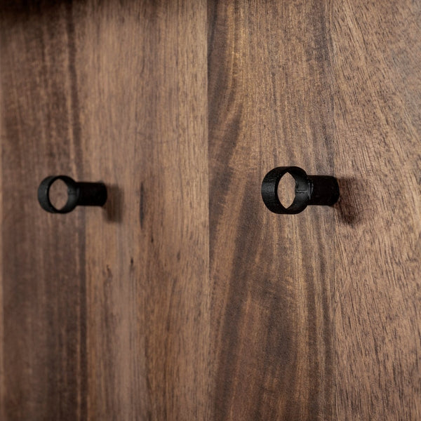 Mercana Glenn Contemporary Hall Tree with Cream Fabric Seat, 3 Drawers & Hooks for Stylish Entryway Storage 69019