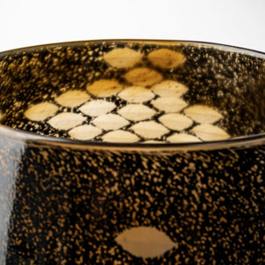 Mercana Mojave Glass Vase: Artful Modern Accent with Unique Metallic Detailing for Stylish Interiors Black/Gold Glass | 8H 69037
