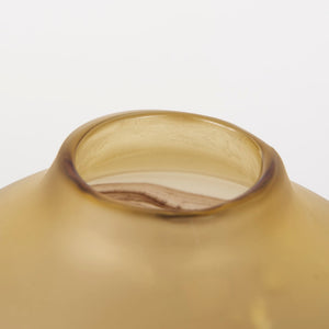 Mercana Pyla Sculptural Glass Vase - Sunlit Dune Inspired Design for Contemporary Home Accents and Decor Yellow/Brown Glass | 8H 69038