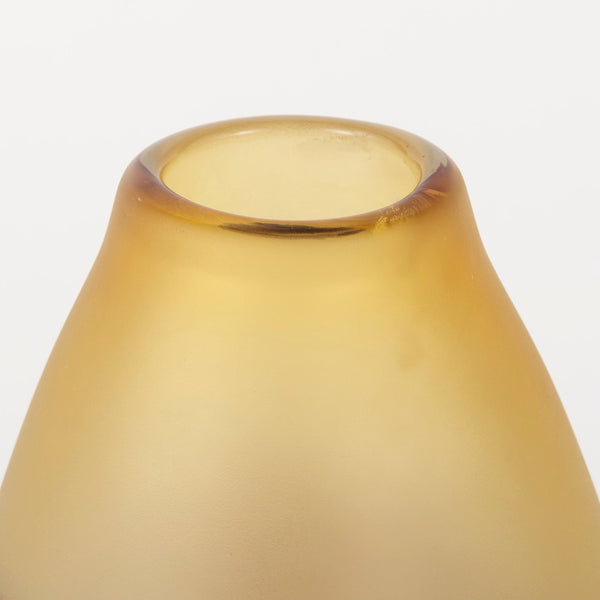 Mercana Pyla Sculptural Glass Vase - Sunlit Dune Inspired Design for Contemporary Home Accents and Decor Yellow/Brown Glass | 11H 69040