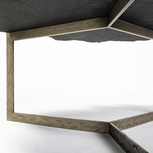 Mercana Shale 37" Irregular Live-Edge Coffee Table with Unique Natural Texture and Elegant Design Elements 69049-AB