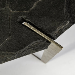 Mercana Shale Console Table – Luxurious Live-Edge Stone Design with Sturdy Double-Pedestal Base for Modern Spaces 69050-AB