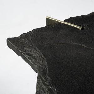 Mercana Shale Console Table – Luxurious Live-Edge Stone Design with Sturdy Double-Pedestal Base for Modern Spaces 69050-AB