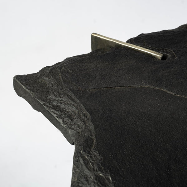 Mercana Shale Console Table – Luxurious Live-Edge Stone Design with Sturdy Double-Pedestal Base for Modern Spaces 69050-AB