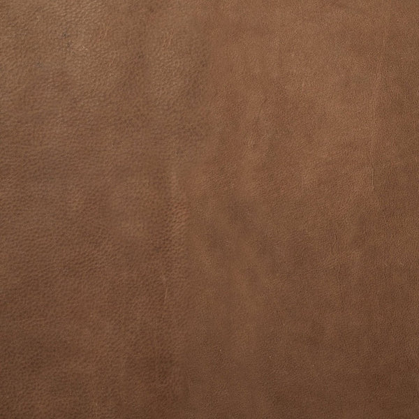 Mercana Jessie Accent Bench: Luxurious Leather Upholstery with Sturdy Metal Base for Modern Living Spaces Brown Leather | Black Metal 69062