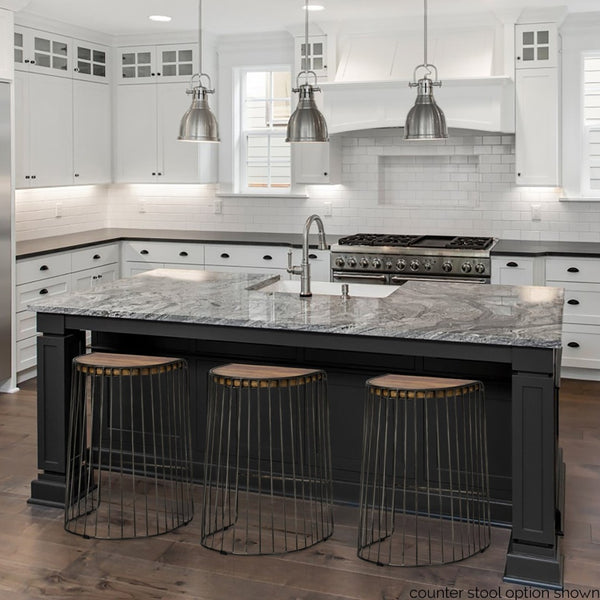 Mercana Seagram Industrial-Style Counter Stool with Ergonomic Half-Moon Seat and Durable Metal Frame 68136