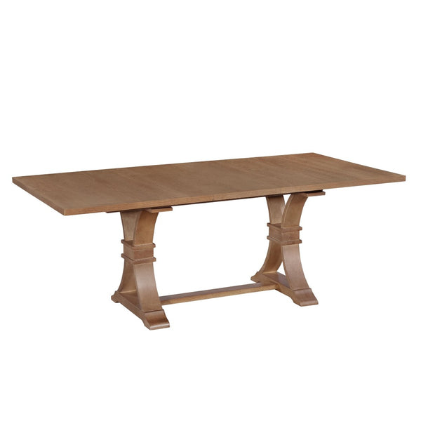 English Elm 63.00"-78.75" Extendable Farmhouse Dining Table Rubberwood X-frame Base Seats Eight Walnut N771P347924T_N771P347925T