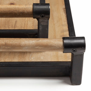Mercana Benson Rustic Modern Wood and Metal Serving Trays for Stylish Home Décor and Organization 67701