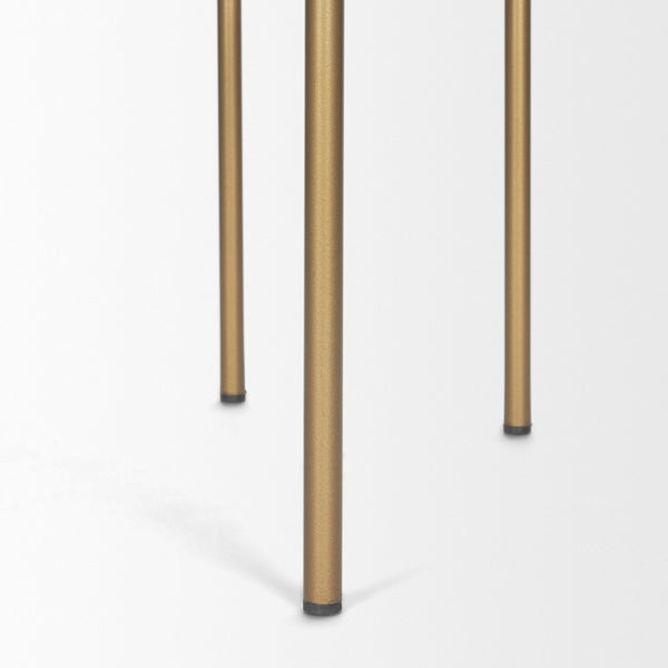 Mercana Parker Counter Stool – Stylish Upholstered Seating with Industrial Metal Frame for Modern Spaces Cream Fabric | Gold Metal | Bar 68564